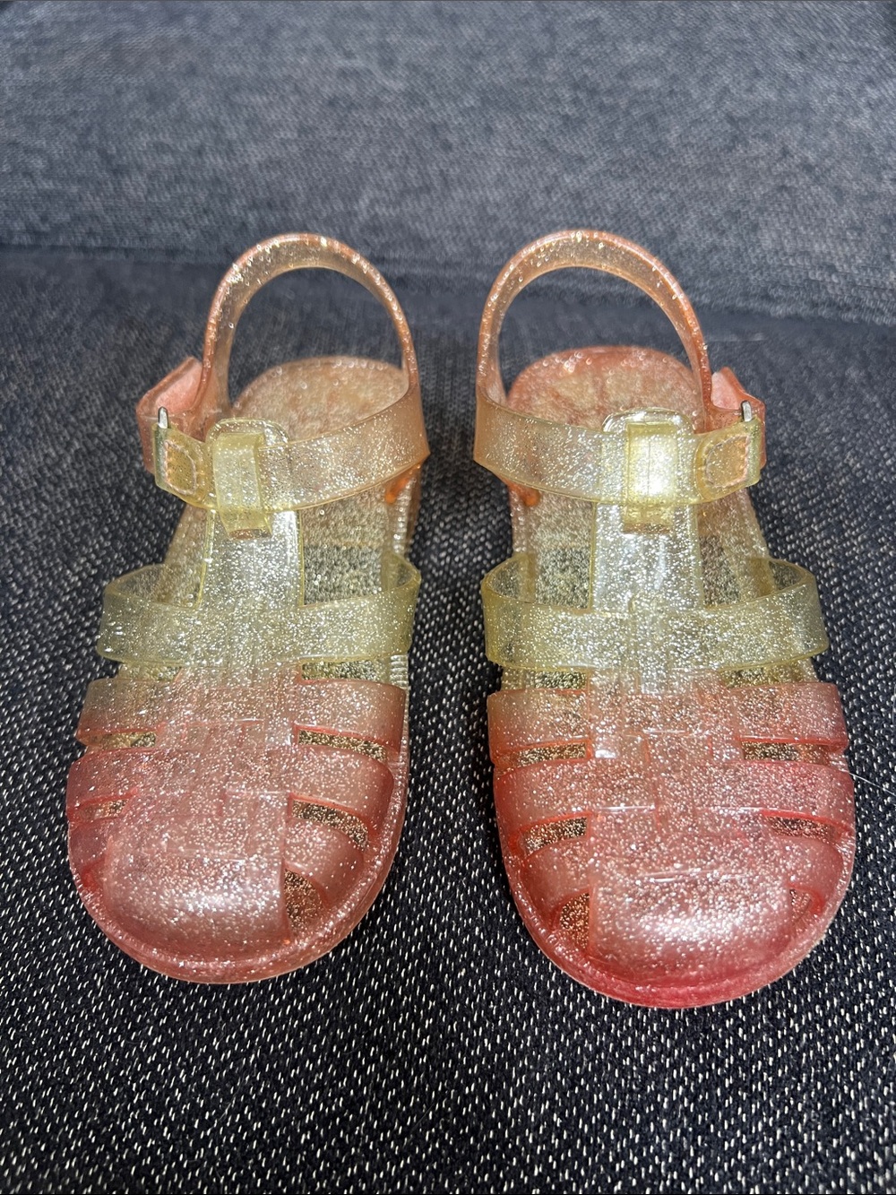 OshKosh B'gosh Baby Toddler Girls 9 M Marie Jelly Sandals Pink Green Glitter
